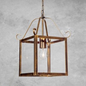 Svítidlo Orion antická hnědá/průhledná lakované železo/sklo