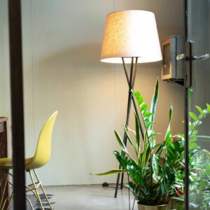 Svítidlo Ozonos lněná šedá přírodní/bílá satinovaná/černá textil/akryl/kov