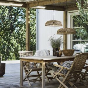 Svítidlo PR Home světlé dřevo/černá ratan/plast