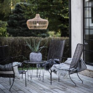 Svítidlo PR Home světlé dřevo/černá ratan/plast