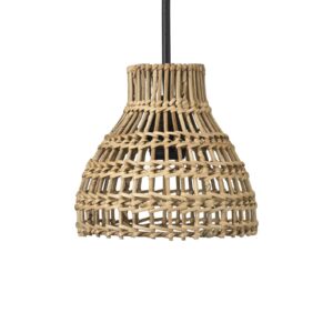 Svítidlo PR Home světlé dřevo/černá ratan/plast