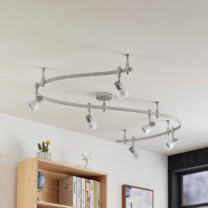 Svítidlo PRIOS nikl satinovaný/bílá ocel/sklo