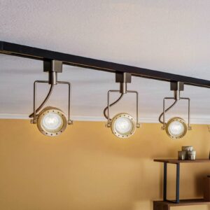 Svítidlo PRIOS nikl satinovaný/černá hliník/železo/plast