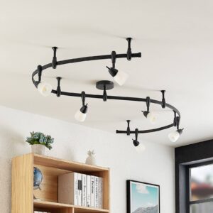 Svítidlo PRIOS černá/bílá ocel/sklo