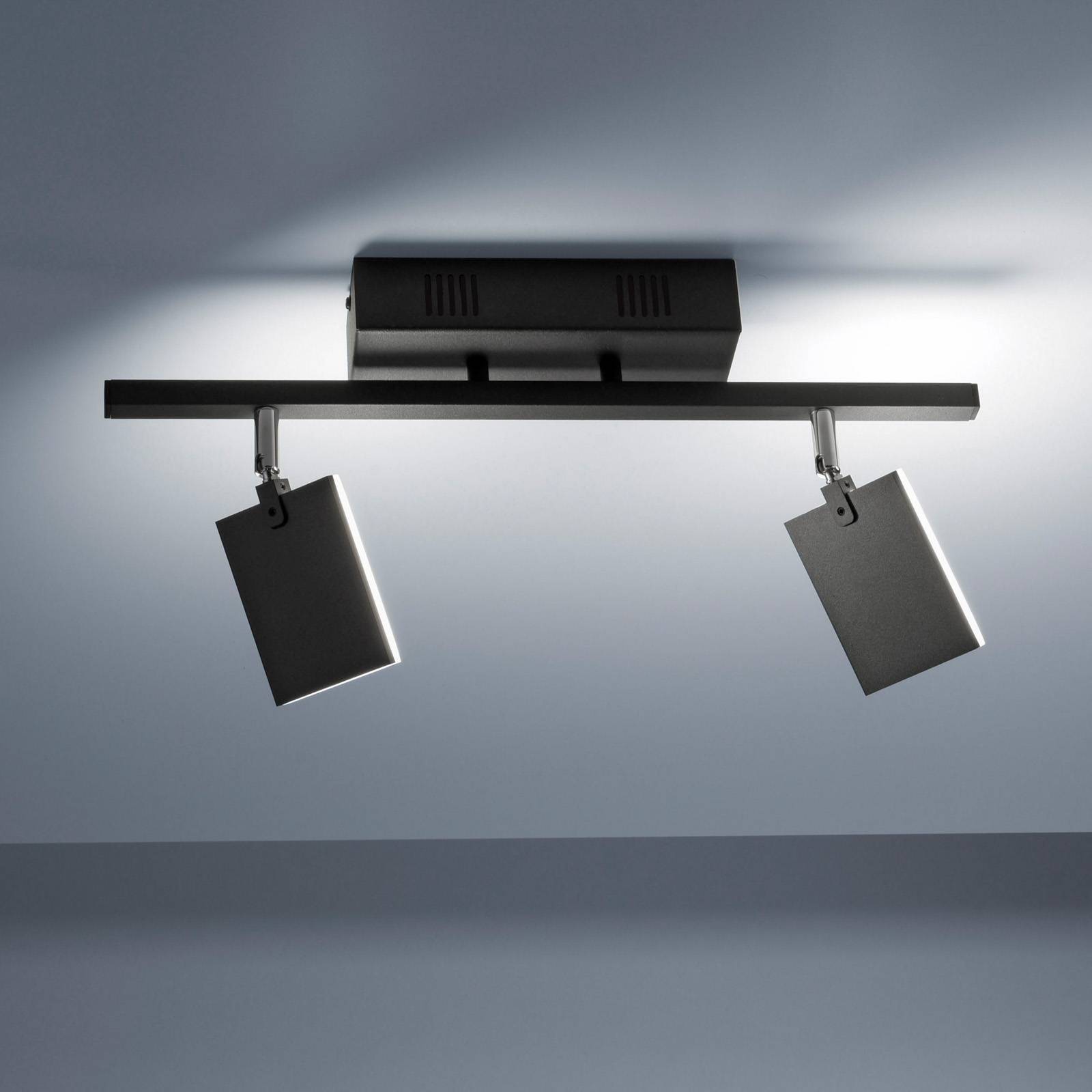 PURE Mira stropní světlo 2 zdroje remote CCT černá, Obývací pokoj / jídelna, hliník, akryl, 6.1W, P: 52.5 cm, L: 24 cm, K: 25.5cm - Image 3