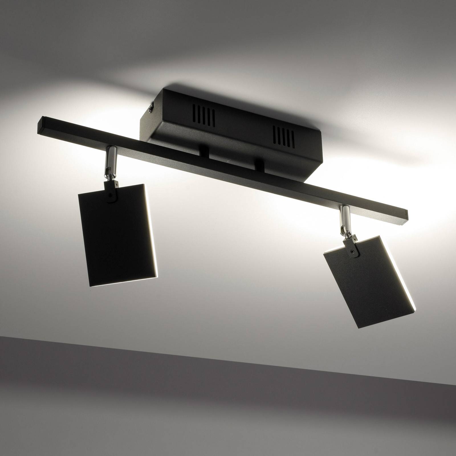 PURE Mira stropní světlo 2 zdroje remote CCT černá, Obývací pokoj / jídelna, hliník, akryl, 6.1W, P: 52.5 cm, L: 24 cm, K: 25.5cm - Image 4