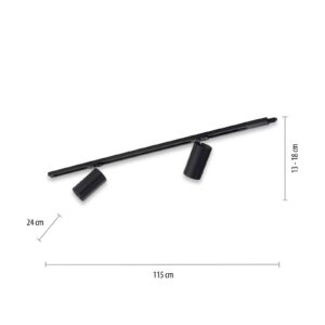 Svítidlo PURE černá/bílá železo