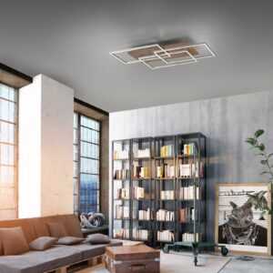 Svítidlo Paul Neuhaus dřevo tmavé/stříbrná/bílá hliník/plast