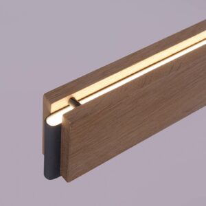 Svítidlo Paul Neuhaus dřevo tmavé/černá hliník/MDF/plast