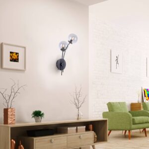 Svítidlo Paul Neuhaus černá/průhledná kouřově šedá železo/sklo