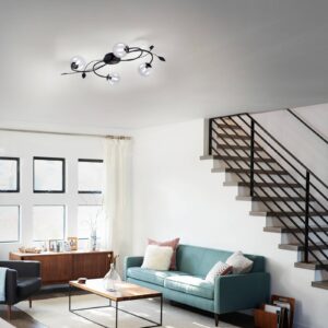 Svítidlo Paul Neuhaus černá/průhledná kouřově šedá železo/sklo