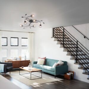 Svítidlo Paul Neuhaus černá/průhledná kouřově šedá železo/sklo