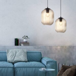 Svítidlo Paul Neuhaus oranžová/černá železo/sklo