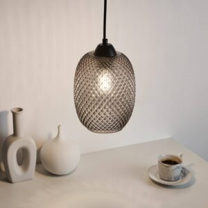 Svítidlo Pauleen kouřově šedá/černá sklo/kov