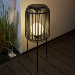 Svítidlo Pauleen černá/šedá polyratan/kov