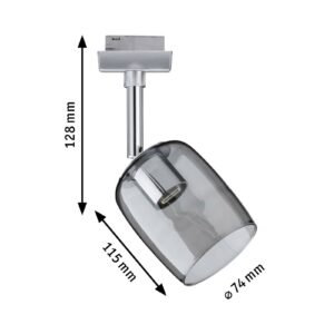 Svítidlo Paulmann chrom/kouřově šedá-průhledná sklo/kov