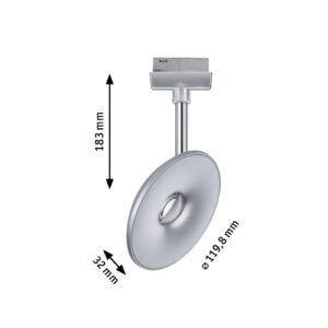 Paulmann URail LED reflektor Eye chrom matný, Plastové, 7.4W, P: 12 cm, L: 3.2 cm, K: 18.3cm