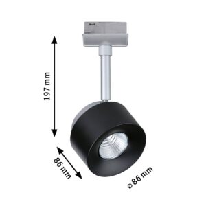 Svítidlo Paulmann chrom matný/černá kov/plast