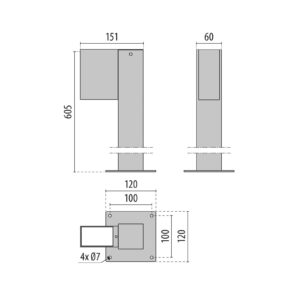 Svítidlo Performance in Lighting antracit hliník/sklo/nerezová ocel