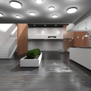 Svítidlo Performance in Lighting stříbrná šedá/satinovaná bílá plast