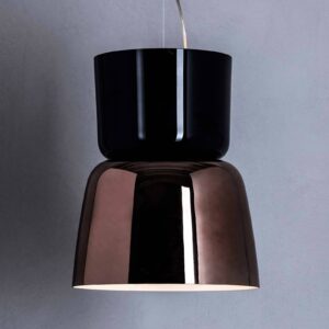 Svítidlo Prandina černá/měď sklo/foukané