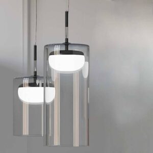 Svítidlo Prandina průhledná/bílá/černá matná sklo/foukané/kov