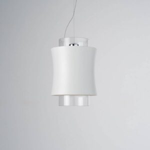 Svítidlo Prandina matná bílá kov/křišťálové sklo