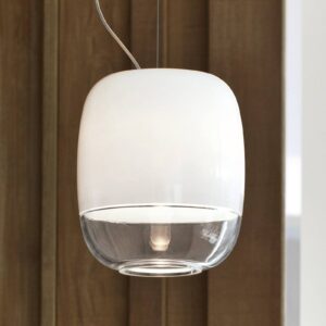 Svítidlo Prandina bílá/transparentní sklo/foukané