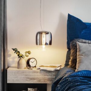 Svítidlo Prandina chrom/transparentní sklo/foukané