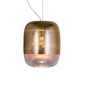 Svítidlo Prandina zlatá/transparentní sklo/foukané
