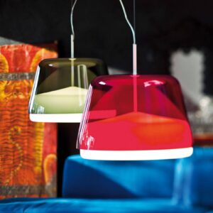 Svítidlo Prandina červená transparentní/opálově bílá methakrylát/polyetylén