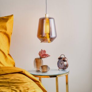 Svítidlo Prandina růžová/mosaz sklo/foukané