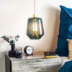 Svítidlo Prandina kouřově šedá/mosaz sklo/foukané