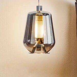 Svítidlo Prandina kouřově šedá/chrom sklo/foukané