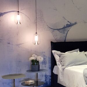 Svítidlo Prandina průhledná/chrom sklo/foukané