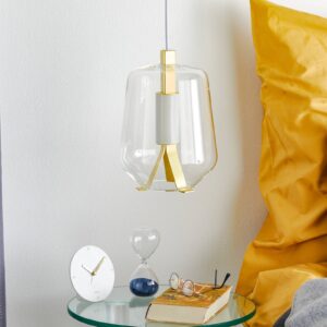 Svítidlo Prandina růžová/mosaz sklo/foukané