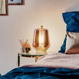 Svítidlo Prandina růžová/mosaz sklo/foukané