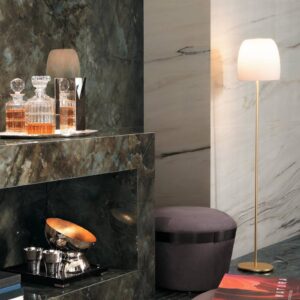 Svítidlo Prandina mosaz/bílá kov/sklo