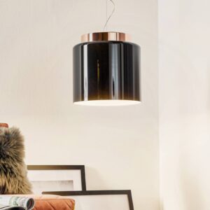 Svítidlo Prandina černý/měď sklo foukané/kov