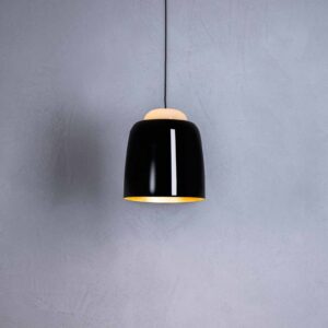 Svítidlo Prandina černá lesklá/uvnitř zlatá kov/sklo