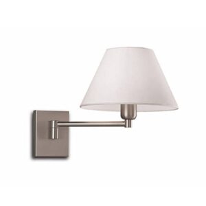 Svítidlo Pujol Iluminación niklová matná/bílá ocel/tkanina