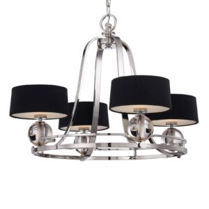 Svítidlo QUOIZEL stříbrná/černá kov/textil