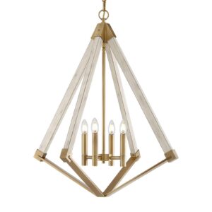 Svítidlo QUOIZEL mosaz/bílá kov