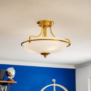 Svítidlo QUOIZEL mosaz/bílá kov/sklo leptané