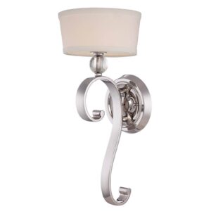 Svítidlo QUOIZEL stříbrná/bílá kov/textil