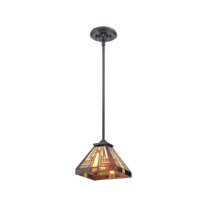 Svítidlo QUOIZEL jantar/sušenka/zelená/bronz kov/sklo