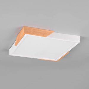 Svítidlo Reality Leuchten bílá/světlé dřevo/opál plast/dřevo