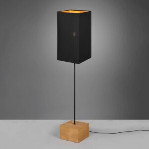 Svítidlo Reality Leuchten černá/světlé dřevo Dřevo/textil (bavlna/polyester)