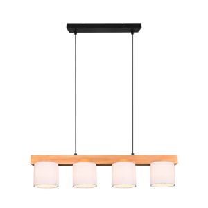 Svítidlo Reality Leuchten světlé dřevo/bílá dřevo/látka