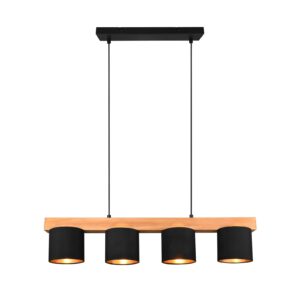 Svítidlo Reality Leuchten světlé dřevo/černá dřevo/látka